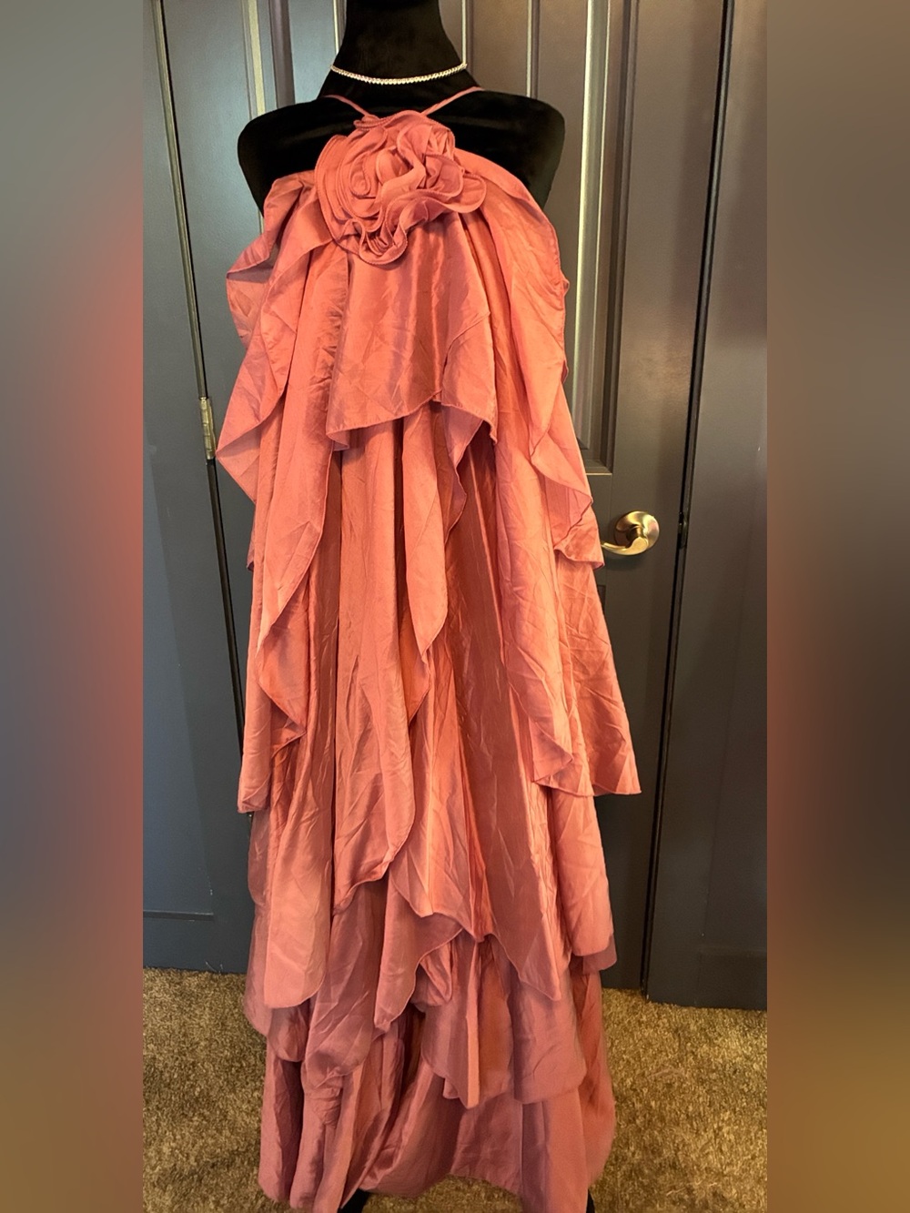 Rose/Lilac Textured Maxi Dress-